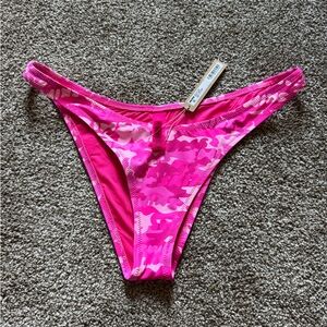 SKIMS Recycled Swim Cheeky Tanga Pink Camo Bikini Bottom NWT